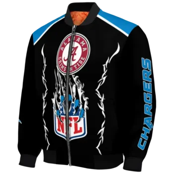 custom los angeles chargers claw blood blue black bomber jacket best selling