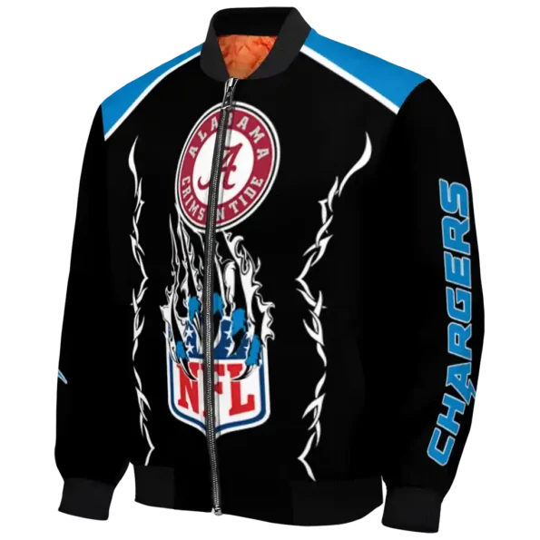 custom los angeles chargers claw blood blue black bomber jacket best selling