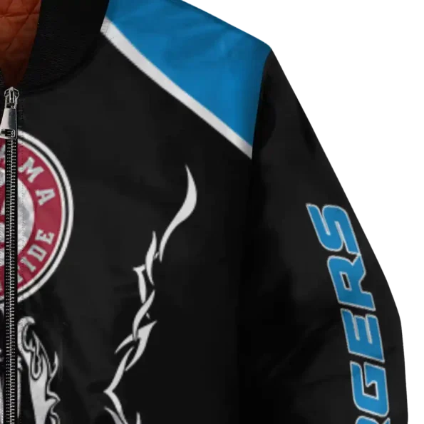 custom los angeles chargers claw blood blue black bomber jacket premium grade