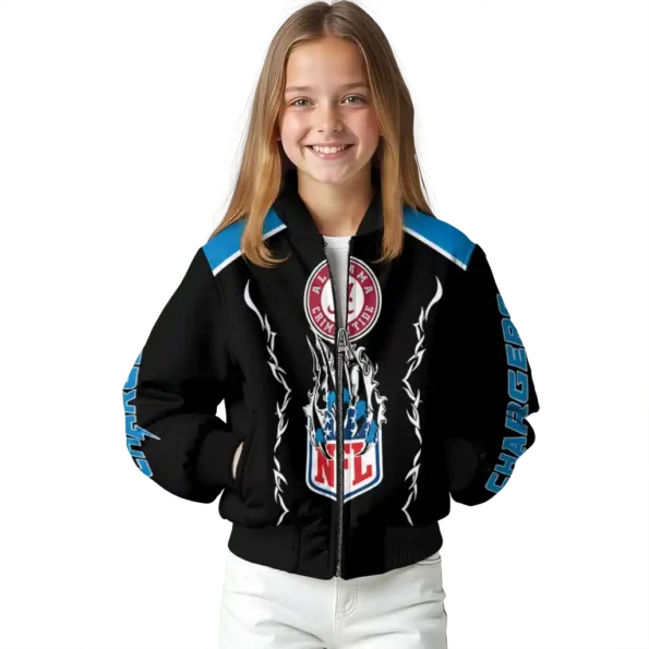 custom los angeles chargers claw blood blue black bomber jacket top rated