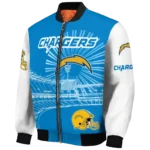 custom los angeles chargers ferris arena blue white bomber jacket best selling
