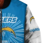 custom los angeles chargers ferris arena blue white bomber jacket best selling