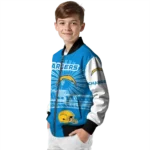 custom los angeles chargers ferris arena blue white bomber jacket best selling