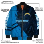 custom los angeles chargers hexagon mesh blue black bomber jacket best selling