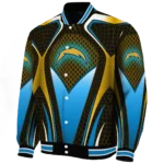 custom los angeles chargers mesh chest gold crocs black varsity jacket best selling