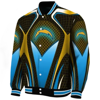custom los angeles chargers mesh chest gold crocs black varsity jacket best selling