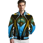 custom los angeles chargers mesh chest gold crocs black varsity jacket best selling