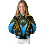 custom los angeles chargers mesh chest gold crocs black varsity jacket best selling