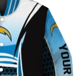 custom los angeles chargers mesh effect blue black varsity jacket best selling