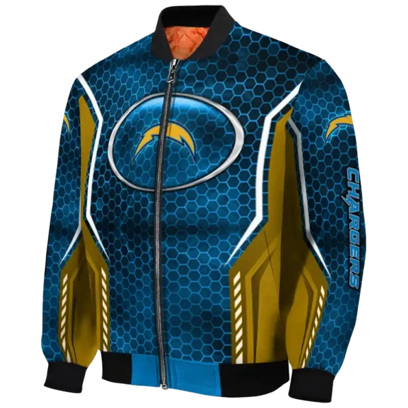 custom los angeles chargers power plate blue bomber jacket best selling