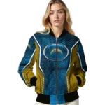 custom los angeles chargers power plate blue bomber jacket best selling