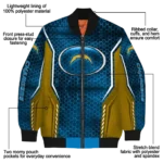 custom los angeles chargers power plate blue bomber jacket best selling