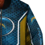 custom los angeles chargers power plate blue bomber jacket best selling