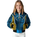 custom los angeles chargers power plate blue bomber jacket best selling