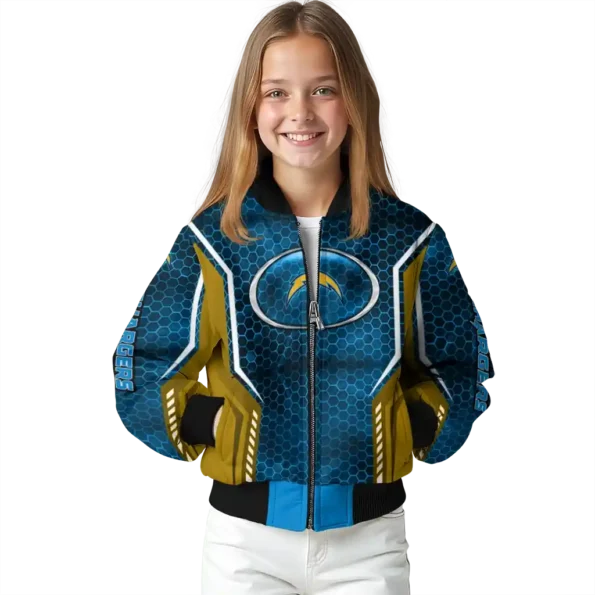 custom los angeles chargers power plate blue bomber jacket top rated