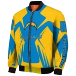 custom los angeles chargers spider mark blue gold crocs bomber jacket best selling