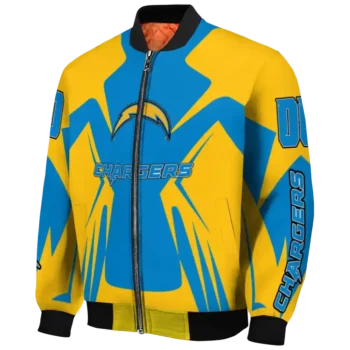 custom los angeles chargers spider mark blue gold crocs bomber jacket best selling