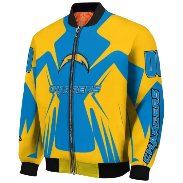 custom los angeles chargers spider mark blue gold crocs bomber jacket best selling