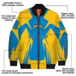 custom los angeles chargers spider mark blue gold crocs bomber jacket best selling
