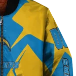 custom los angeles chargers spider mark blue gold crocs bomber jacket best selling