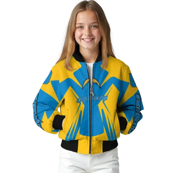 custom los angeles chargers spider mark blue gold crocs bomber jacket top rated