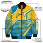 custom los angeles chargers star burst blue bomber jacket best selling