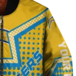custom los angeles chargers star burst blue bomber jacket best selling