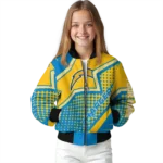 custom los angeles chargers star burst blue bomber jacket best selling