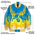custom los angeles chargers winged blaze blue white varsity jacket best selling