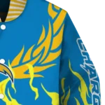 custom los angeles chargers winged blaze blue white varsity jacket best selling