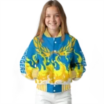 custom los angeles chargers winged blaze blue white varsity jacket best selling