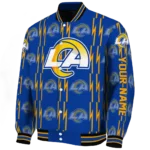 custom los angeles rams bolt stripe blue varsity jacket best selling