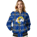 custom los angeles rams bolt stripe blue varsity jacket best selling