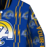 custom los angeles rams bolt stripe blue varsity jacket best selling