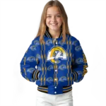 custom los angeles rams bolt stripe blue varsity jacket best selling