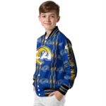 custom los angeles rams bolt stripe blue varsity jacket best selling