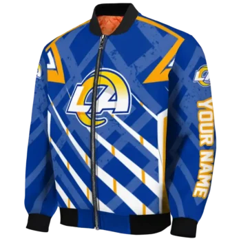 custom los angeles rams chevron angles blue bomber jacket best selling