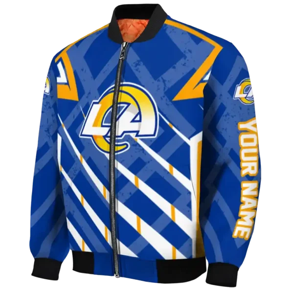 custom los angeles rams chevron angles blue bomber jacket best selling