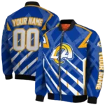 custom los angeles rams chevron angles blue bomber jacket best selling