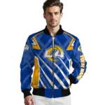 custom los angeles rams chevron angles blue bomber jacket best selling