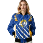 custom los angeles rams chevron angles blue bomber jacket best selling
