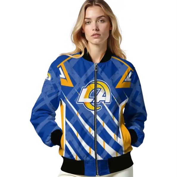 custom los angeles rams chevron angles blue bomber jacket latest model