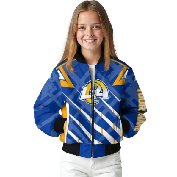 custom los angeles rams chevron angles blue bomber jacket top rated