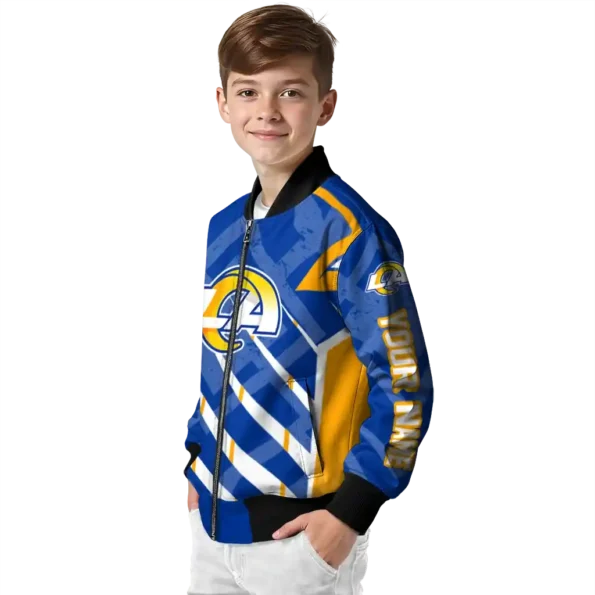 custom los angeles rams chevron angles blue bomber jacket trendy