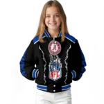 custom los angeles rams claw blood blue black varsity jacket best selling