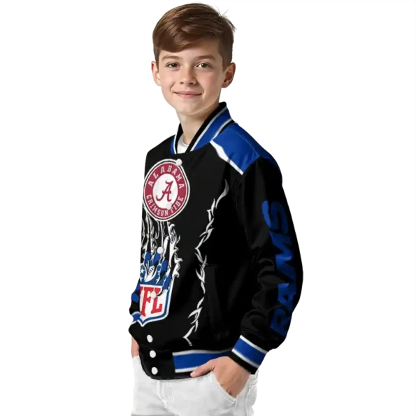 custom los angeles rams claw blood blue black varsity jacket trendy