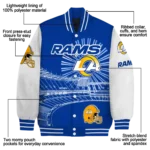 custom los angeles rams ferris arena blue white varsity jacket best selling