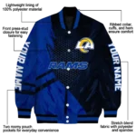 custom los angeles rams hexagon mesh blue black varsity jacket best selling