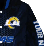 custom los angeles rams hexagon mesh blue black varsity jacket best selling