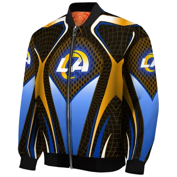 custom los angeles rams mesh chest orange crocs black bomber jacket best selling